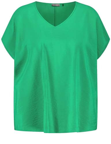Samoon Damen Fein schimmerndes Blusenshirt überschnittene Schultern, Kurzarm unifarben Galactic Green 42 Samoon Damen Fein schimmerndes Blusenshirt überschnittene Schultern, Kurzarm unifarben Galactic Green 42 von Samoon