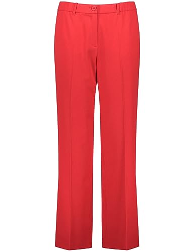 Samoon Damen Gepflegte Hose mit weitem Bein Greta unifarben reguläre Länge Power Red 48 von Samoon