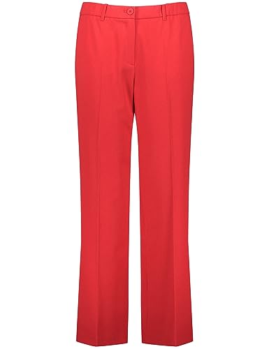 Samoon Damen Gepflegte Hose mit weitem Bein Greta unifarben reguläre Länge Power Red 50 von Samoon