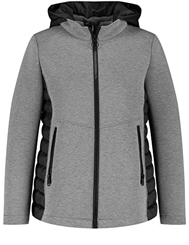 Samoon Damen Jacke aus Scuba Langarm unifarben Neutral Grey Melange 46 von Samoon