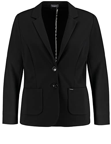 Samoon Damen Jerseyblazer Langarm, Krempelarm unifarben Schwarz 42 von Samoon