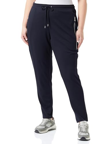 Samoon Damen Jogpants mit Zippertaschen unifarben leicht verkürztes Bein Navy 42 von Samoon