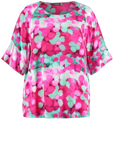 Samoon Damen Lässiges Blusenshirt halber Arm, weiter Arm, Raglanarm Gemustert Magenta Gemustert 46 von Samoon