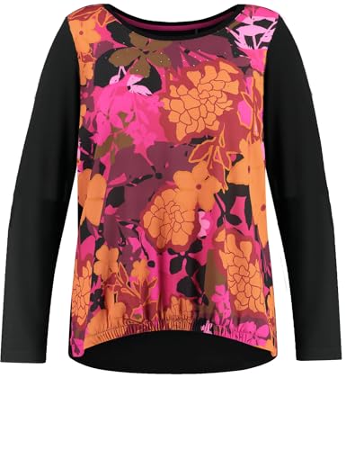 Samoon Damen Langarmshirt mit floraler Blusenfront Langarm floral Amazing Pink Gemustert 50 von Samoon
