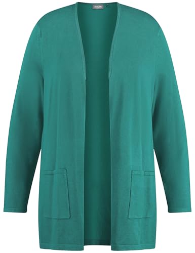 Samoon Damen Lange Basic-Strickjacke Langarm unifarben Dark Smaragd 44 Samoon Damen Lange Basic-Strickjacke Langarm unifarben Dark Smaragd 44 von Samoon