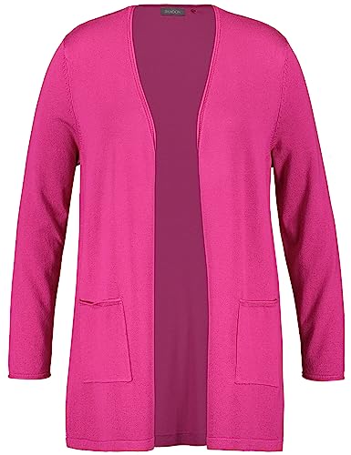 Samoon Damen Langer Cardigan Langarm unifarben Wild Berry 42 von Samoon