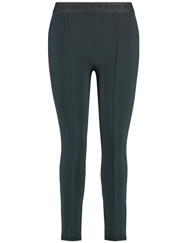 Samoon Damen Leggings aus Interlock-Jersey unifarben leicht verkürztes Bein Black 52 von Samoon
