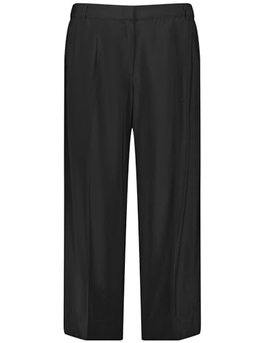 Samoon Damen Leichte 7/8 Hose mit weitem Bein Lotta unifarben 7/8 Länge Black 46 von Samoon