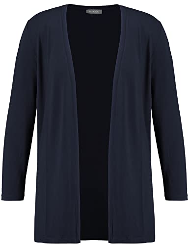 Samoon Damen Offene Shirtjacke Langarm unifarben Navy 42 von Samoon