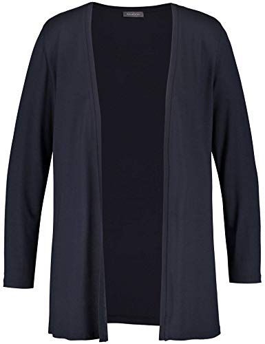 Samoon Damen Offene Shirtjacke Langarm unifarben Navy 48 von Samoon