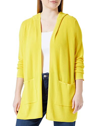 Samoon Damen Offener Long-Cardigan mit Kapuze Langarm unifarben Light Sun 54 von Samoon