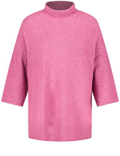 Samoon Damen Pullover mit 3/4 Arm 3/4 Arm, Strickbündchen Melange Raspberry Melange 44 von Samoon