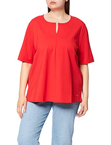 Samoon Damen Shirt aus Fester Jersey-Qualität halber Arm unifarben Power Red 50 von Samoon