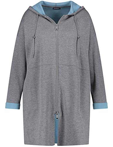 SAMOON Damen 132003-25305 Jacke Strick, Iron Grey Gemustert, 44 von Samoon