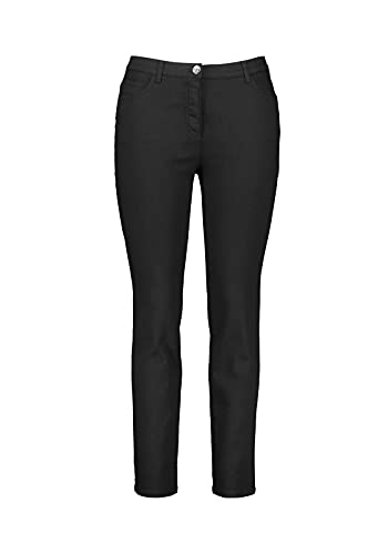 Samoon Damen Stretchhose Betty unifarben reguläre Länge Black 42 von Samoon