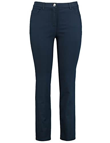 Samoon Damen Stretchhose Betty unifarben reguläre Länge Navy 42 von Samoon