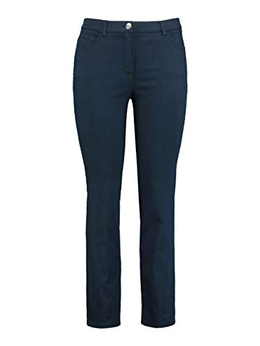 Samoon Damen Stretchhose Betty unifarben reguläre Länge Navy 42 von Samoon