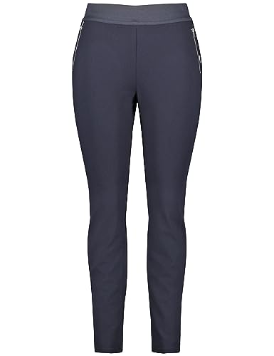 Samoon Damen Stretchhose Lucy unifarben reguläre Länge Marine 48 von Samoon