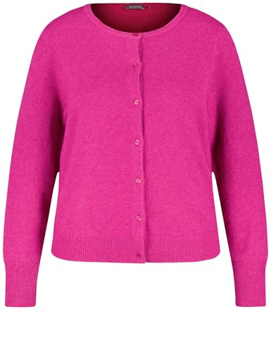 Samoon Damen Wärmende Strickjacke mit Knopfleiste Langarm unifarben Bright Amazing Pink 44 von Samoon