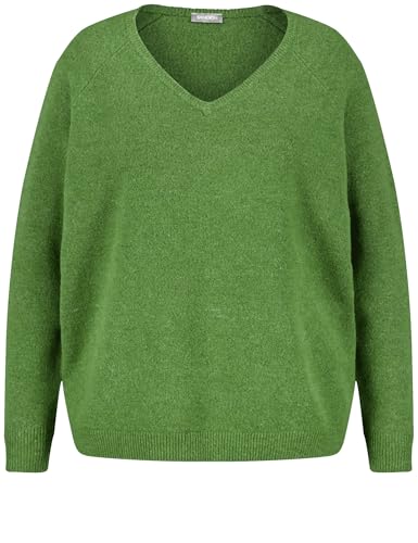 Samoon Damen Wärmender Basic Pullover mit V-Ausschnitt Langarm, Raglanarm, Ärmelbündchen unifarben Treetop Green 46 Samoon Damen Wärmender Basic Pullover mit V-Ausschnitt Langarm, Raglanarm, Ärmelbündchen unifarben Treetop Green 46 von Samoon
