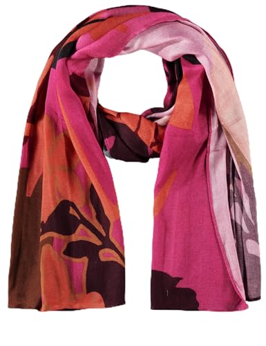 Samoon Damen Weicher Schal floral Orange gemustert 99 von Samoon