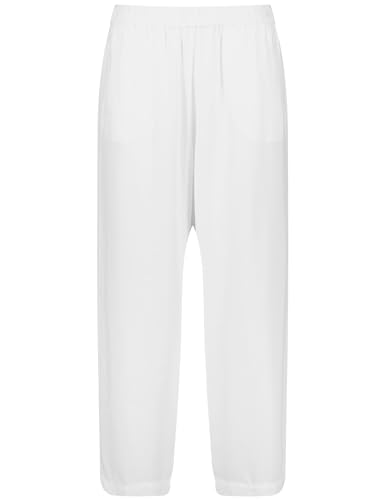 Samoon Damen Weite Sommerhose aus Tencel™ Lyocell unifarben 7/8 Länge White 42 von Samoon
