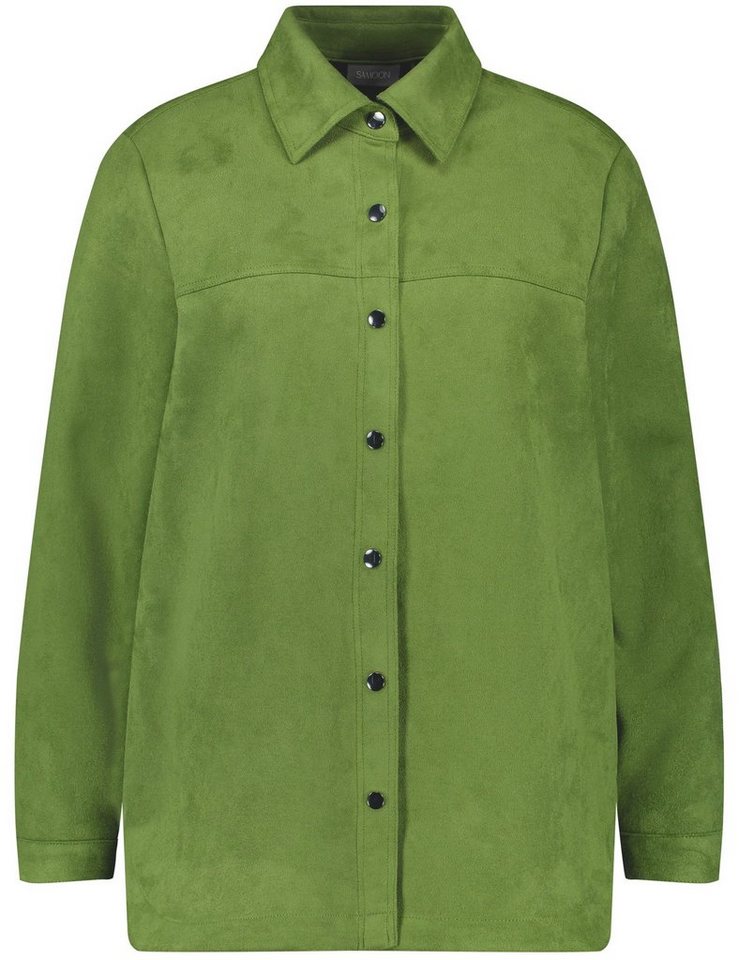 Samoon Jackenblazer Lässiges Overshirt mit Veloursoptik von Samoon