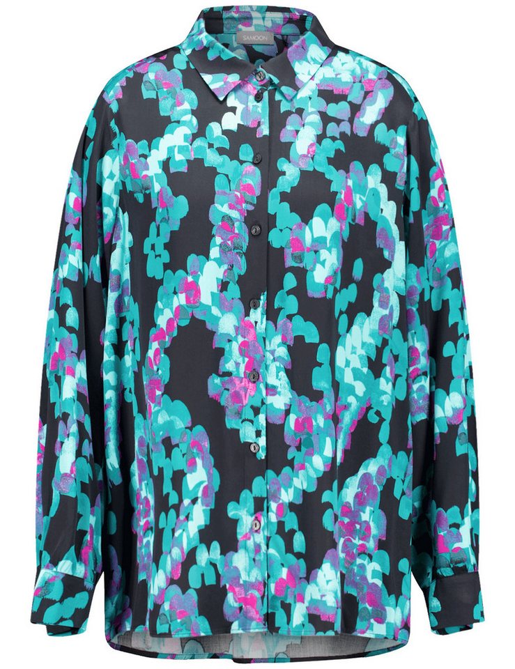 Samoon Klassische Bluse Lange Hemdbluse mit Allover-Print von Samoon