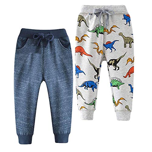 Samore 2er Pack Kinder Junge Sweathose Kids Karikatur Drucken Sporthose Jogger Pants Hose Babyhose Jogginghose von Samore