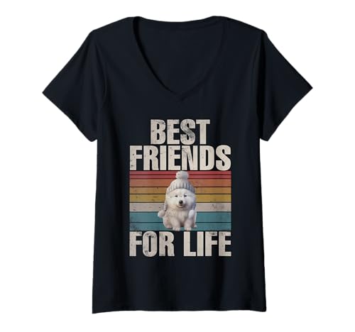 Damen Beste Freunde fürs Leben Samoyed T-Shirt mit V-Ausschnitt Damen Beste Freunde fürs Leben Samoyed T-Shirt mit V-Ausschnitt von Samoyed Gifts