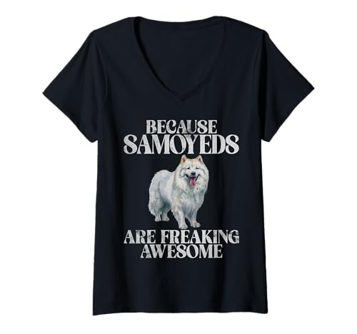 Damen Weil Samojeden verdammt tolle Samojeden sind T-Shirt mit V-Ausschnitt Damen Weil Samojeden verdammt tolle Samojeden sind T-Shirt mit V-Ausschnitt von Samoyed Gifts