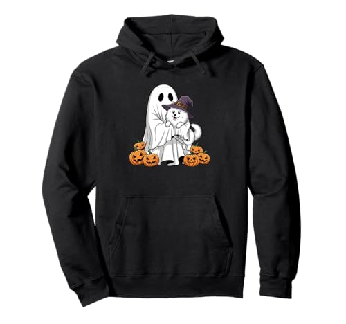 Lustiger Geist Samojeden Kürbis Halloween Kinder Herren Damen Pullover Hoodie von Samoyed Lovers Cute Halloween Outfits for Boy Girl