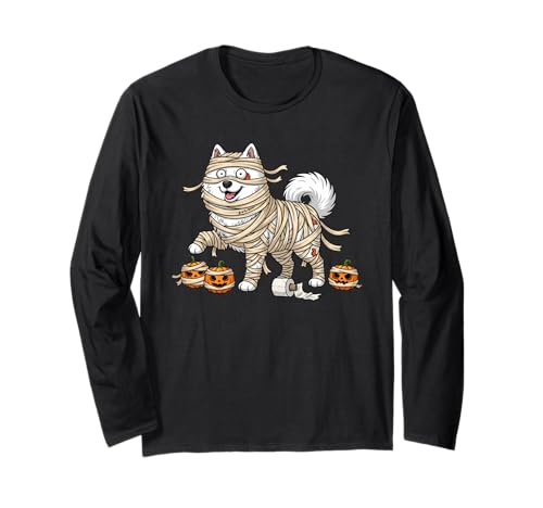 Lustiger Samojede-Mumien-Kürbis Halloween Kinder Herren Damen Langarmshirt Lustiger Samojede-Mumien-Kürbis Halloween Kinder Herren Damen Langarmshirt von Samoyed Lovers Cute Halloween Outfits for Boy Girl