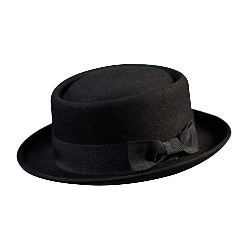 Samplife Herren porkpie-100% wollfilz Porkpie hüte Wohnung Fedora oberste Klassische Bowknot teleskop Cap Outfit schmuck L:7 3/8-23 1/4" Schwarz Samplife Herren porkpie-100% wollfilz Porkpie hüte Wohnung Fedora oberste Klassische Bowknot teleskop Cap Outfit schmuck L:7 3/8-23 1/4" Schwarz von Samplife