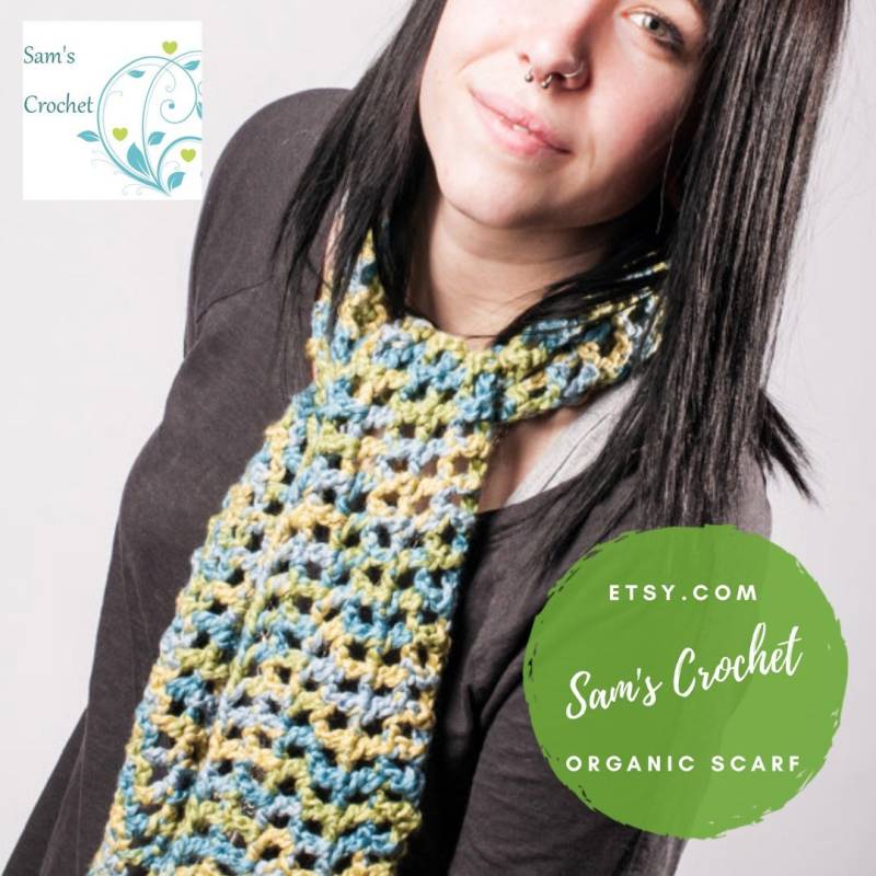Geschenk Für Sie, Winterschal, Häkelschal, Bio-Baumwolle, Bio, Bio-Kleidung, Bio-Kleidung von SamsCrochet