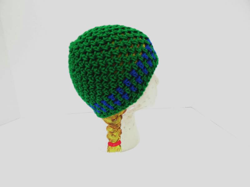 Grün Gestreifte Kleinkind Mütze Slouchy Kindermütze von SamsCrochet