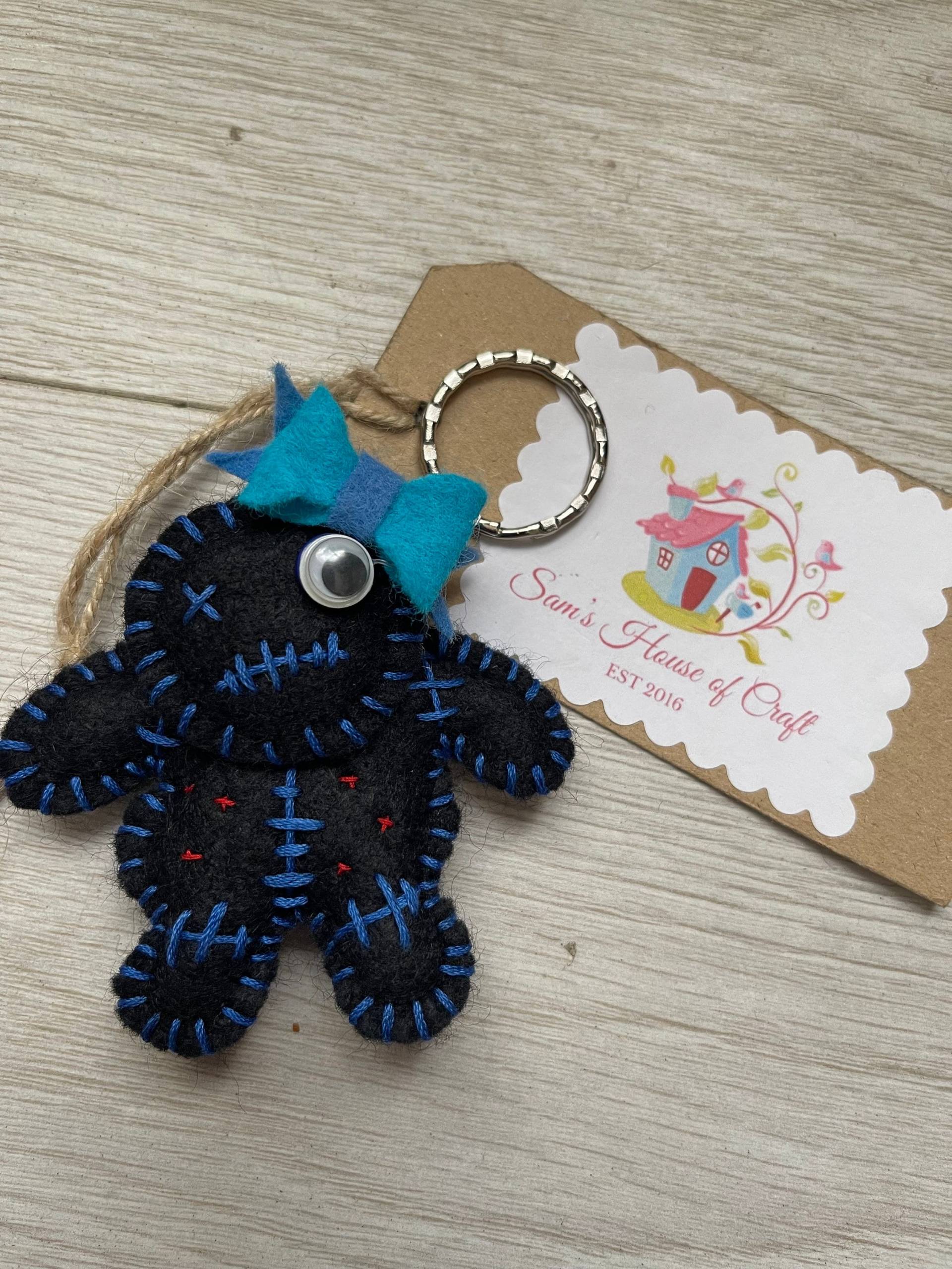 Zombie Voodoo Puppe Filz Schlüsselanhänger Taschenanhänger Schlüsselanhänger von SamsHouseofCraft