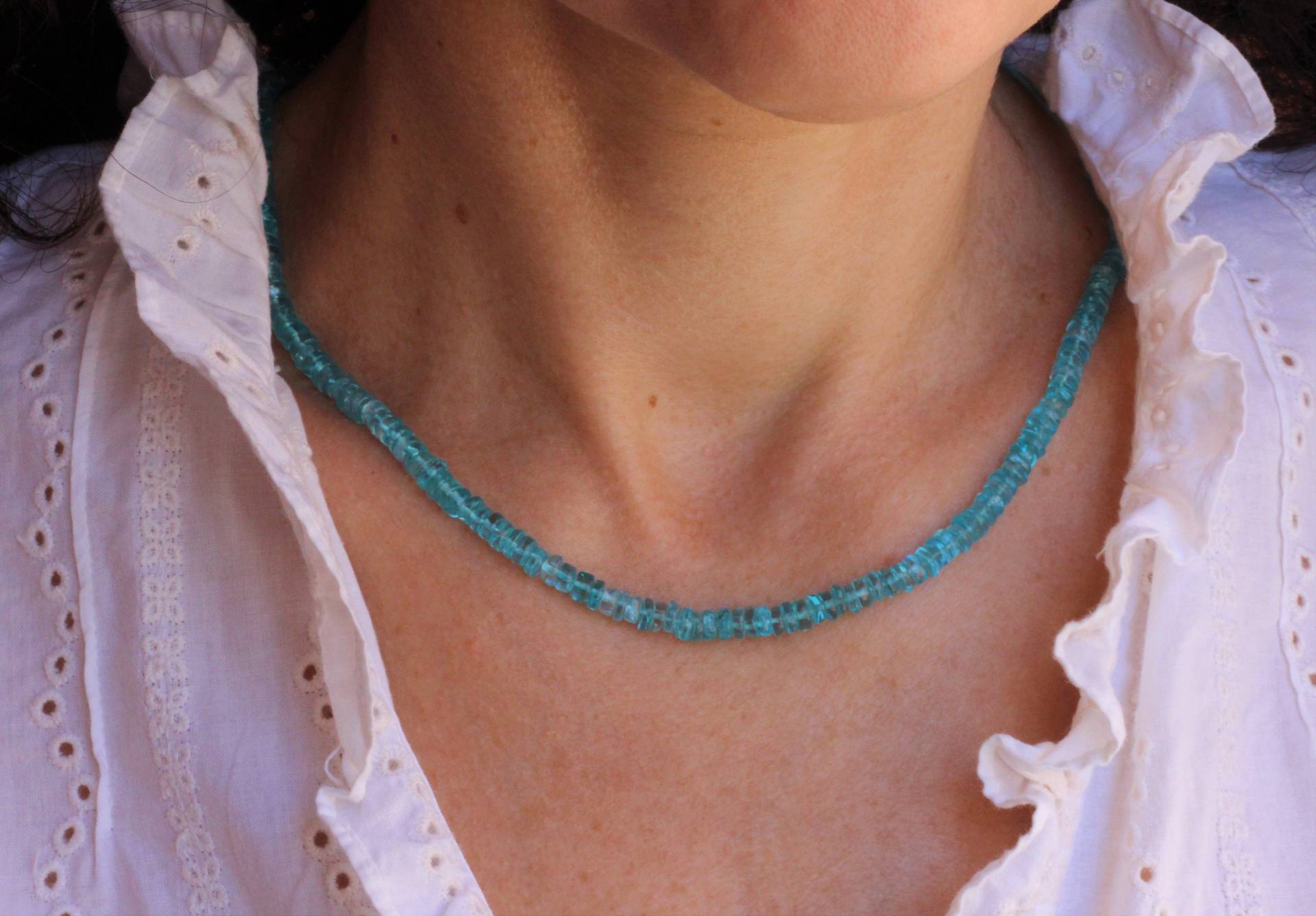 Apatit Halskette Sterling Silber, Peridot Akzent von SamsabyElena