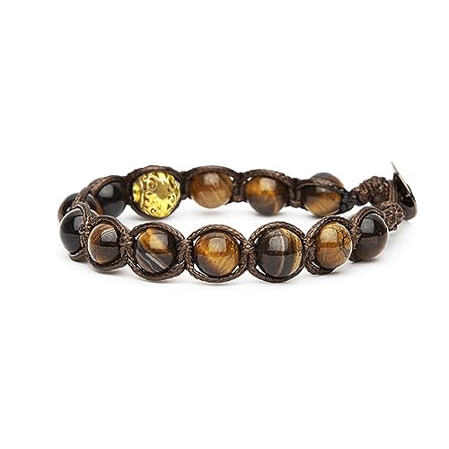 Samsara Kinder Tibetisches Buddhistisches Armband für Jungen/Mädchen - Shamballa mit Echten Natursteinen, Handgefertigt (TIGERAUGE) von Samsara