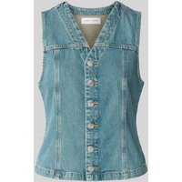 Samsøe Samsøe Jeansweste mit Knopfleiste Modell 'SABETH' in Hellblau, Größe XL von Samsøe Samsøe