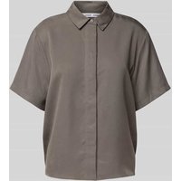 Samsøe Samsøe Regular Fit Bluse aus Lyocell mit verdeckter Knopfleiste in Dunkelgrau, Größe XS von Samsøe Samsøe