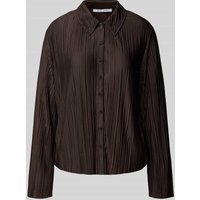 Samsøe Samsøe Regular Fit Bluse mit Plisseefalten Modell 'SAUMA' in Schoko Melange, Größe M von Samsøe Samsøe