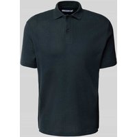 Samsøe Samsøe Regular Fit Poloshirt mit Strukturmuster Modell 'SAJASE' in Marine, Größe XXL von Samsøe Samsøe