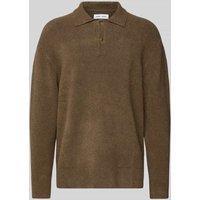 Samsøe Samsøe Regular Fit Poloshirt mit Strukturmuster Modell 'SANINO' in Dunkelgruen, Größe L von Samsøe Samsøe