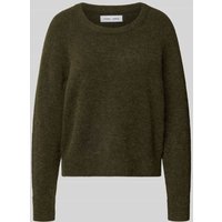 Samsøe Samsøe Strickpullover aus Woll-Mix mit Rundhalsausschnitt in Oliv Melange, Größe M von Samsøe Samsøe