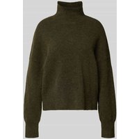 Samsøe Samsøe Strickpullover aus Woll-Mix mit Stehkragen Modell 'NOLA' in Oliv Melange, Größe XL von Samsøe Samsøe