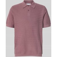 Samsøe Samsøe Strickshirt mit Polokragen und Knopfleiste in Hellrot Melange, Größe XL von Samsøe Samsøe