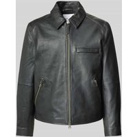 Samsøe Samsøe Lederjacke mit Reißverschlusstaschen Modell 'CLIFF' in Black, Größe XL Samsøe Samsøe Lederjacke mit Reißverschlusstaschen Modell 'CLIFF' in Black, Größe XL von Samsøe Samsøe