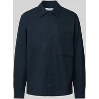 Samsøe Samsøe Regular Fit Hemdjacke mit Brusttasche Modell 'SADAMON' in Dunkelblau, Größe XL von Samsøe Samsøe