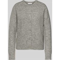 Samsøe Samsøe Strickcardigan mit Rundhalsausschnitt in Mittelgrau Melange, Größe M von Samsøe Samsøe